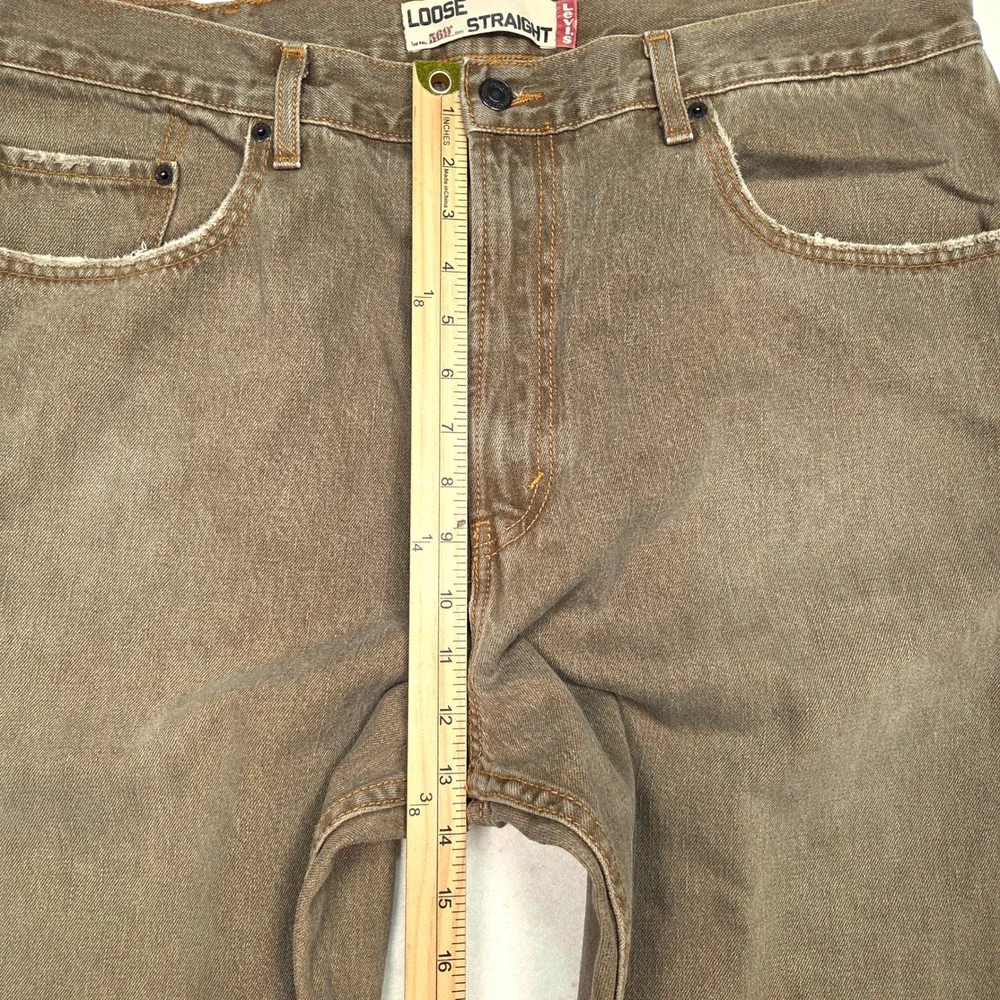 Vtg‎ Levis 569 Y2K Baggy Loose Straight Jeans Faded 38x32 Brown Denim Distressed